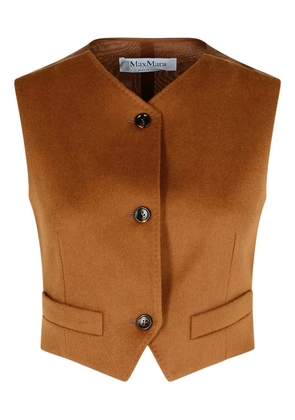 Max Mara buttoned buckle Edda vest - Brown