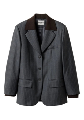 Miu Miu pinstripe lapel jacket - Grey
