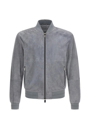 Pal Zileri zip-up suede jacket - Grey