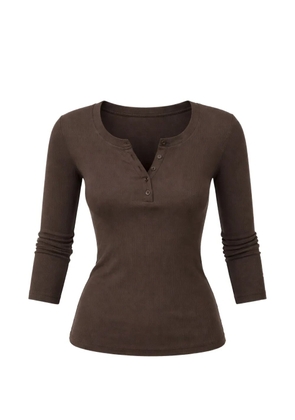Reformation Jayden long sleeve henley T-shirt - Brown