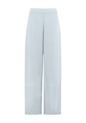 Clips elastic-waist wide-leg trousers - Blue