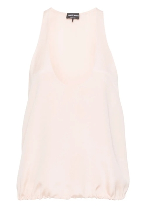 Giorgio Armani elasticated hem silk sleeveless top - Pink