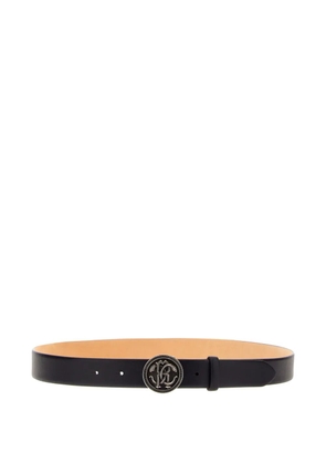 Roberto Cavalli logo-buckle leather belt - Black