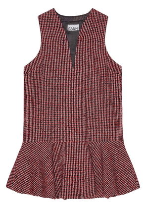 GANNI checked mini dress - Red