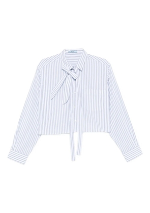 Prada striped tie-neck shirt - Blue