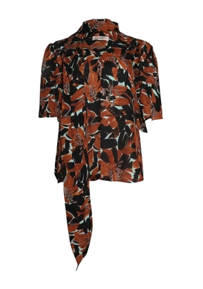 ACE HARPER tie-neck floral-print blouse - Brown