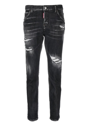 DSQUARED2 distressed cropped skinny jeans - Black