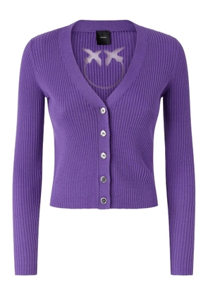 PINKO ribbed logo-detailed cardigan - Purple