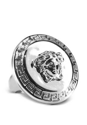 Versace Medusa greek-key ring - Silver