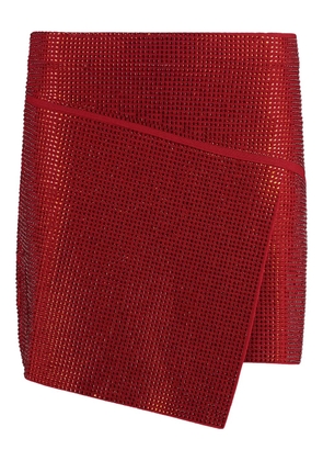 ANDREĀDAMO metallic wrap mini skirt - Red