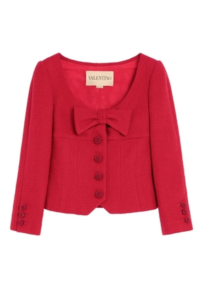 Valentino Garavani bow-detail tweed blazer - Red