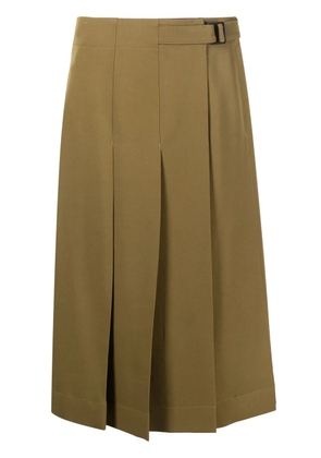 LEMAIRE pleated wool wrap skirt - Green