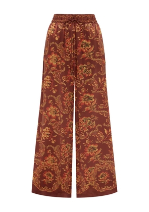 ALEMAIS floral-print drawstring trousers - Red