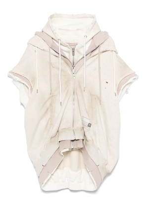 Maison MIHARA YASUHIRO layered zip-up hoodie - Neutrals