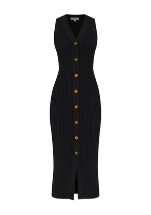 Michael Kors V-neck ribbed dress - Black