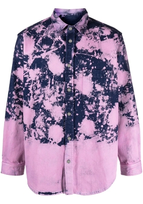 DARKPARK bleached-effect long-sleeve shirt - Blue