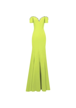 Gemy Maalouf sweetheart beaded-neckline maxi dress - Green