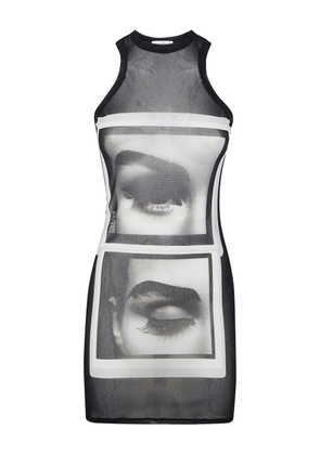 Jean Paul Gaultier face-print mini dress - Black