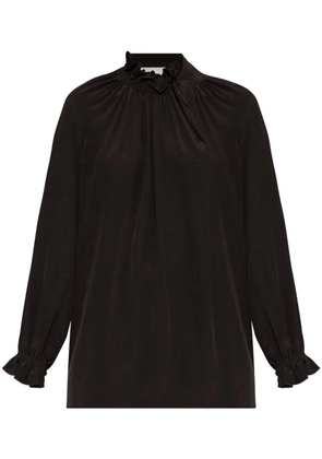 Victoria Beckham draped silk blouse - Brown