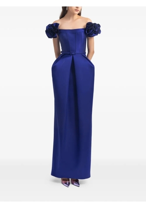 Gemy Maalouf ruffled structured maxi dress - Blue