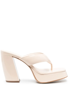 GIABORGHINI Gia 17 120mm platform mules - Neutrals