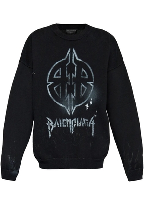 Balenciaga logo-print sweatshirt - Black