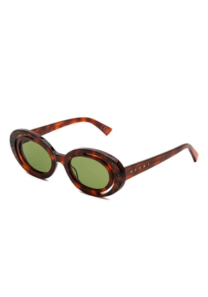 Marni Eyewear Zion Canyon crystal-embellished sunglasses - Brown