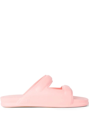 Melissa double-strap square-toe slides - Pink