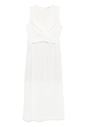 Brunello Cucinelli twill wrap midi dress - White