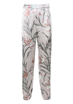 Saint Laurent floral-print tapered trousers - Grey