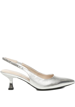 LIU JO 60mm chain-embellish pumps - Silver