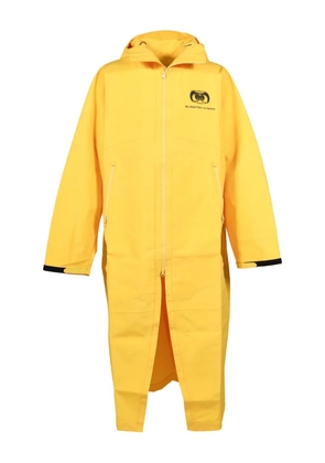 RRR123 hooded zip-fastening rain coat - Yellow
