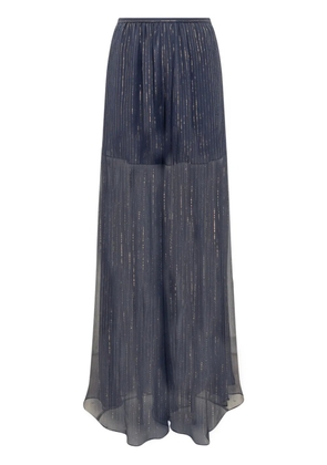 Rochas metallic-threading flared trousers - Blue