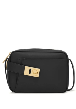 Ferragamo Gancini-buckle leather crossbody bag - Black