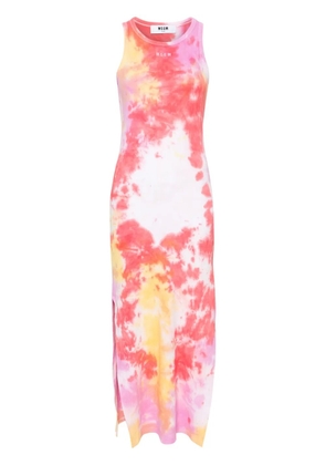 MSGM tie-dye ribbed midi dress - Pink