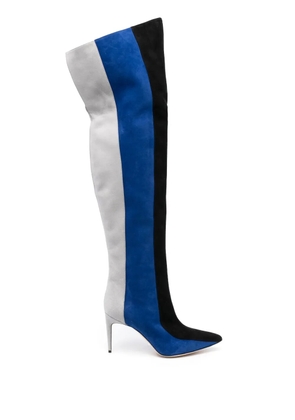 Manolo Blahnik Chicuyuhi 85mm suede thigh-high boots - Blue