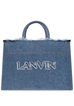 Lanvin logo-embroidered tote bag - Blue