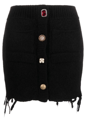 VETEMENTS knitted rhinestone-embellished miniskirt - Black