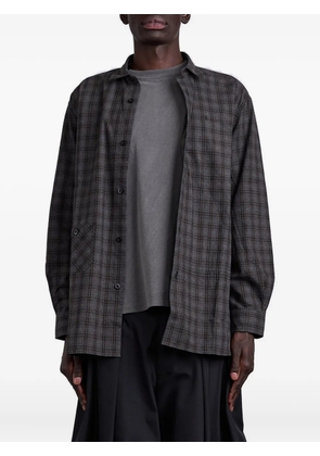 Junya Watanabe MAN checked elbow-patch shirt - Grey