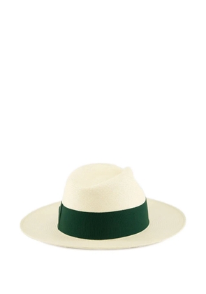 Frescobol Carioca panama ribbon-embellished hat - Neutrals