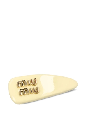 Miu Miu logo-detail hair clip - Neutrals