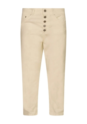 DONDUP logo-patch trousers - Neutrals