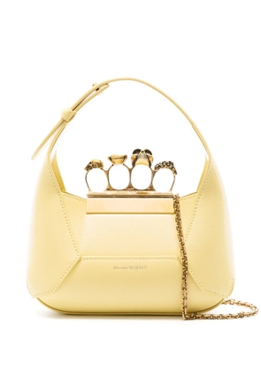 Alexander McQueen The Jewelled Hobo leather mini bag - Yellow