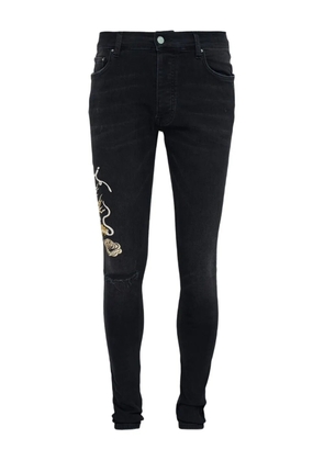 AMIRI dragon-embroidered jeans - Black