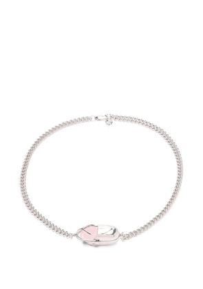 Capsule Eleven Capsule Crystal pink quartz necklace - Silver