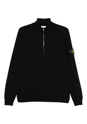 Stone Island half-zip wool sweater - Black
