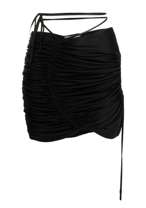 ANDREĀDAMO cut-out detail asymmetric skirt - Black