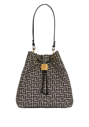 Balmain monogram jacquard backpack - Black