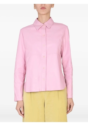 Alysi leather button-down shirt - Pink