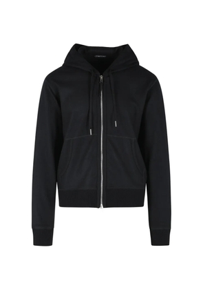 TOM FORD drawstring zip cashmere hoodie - Black